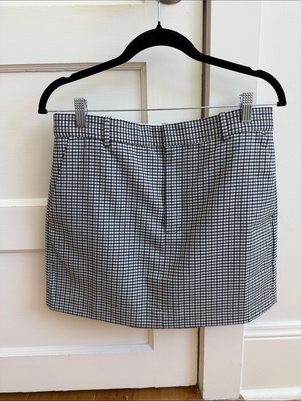Madewell Black and White Gingham Mini Skirt